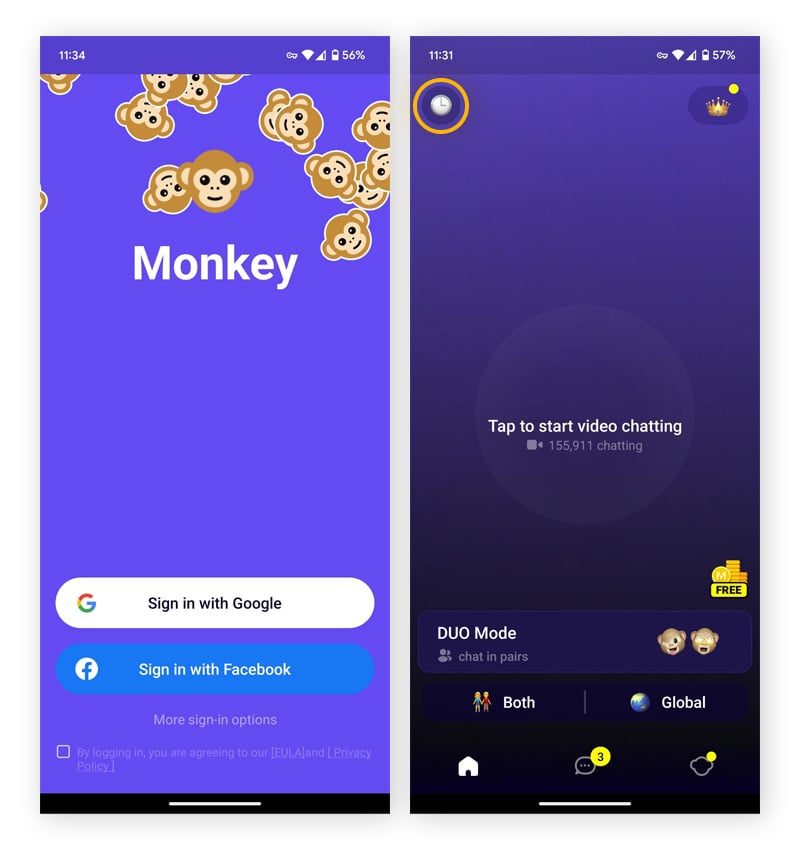 Monkey random video chat