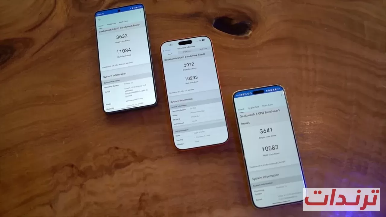 نتائج Geekbench 6 للمعالج في مقارنة iPhone 17 Pro Max وGalaxy S26 Ultra وHonor Magic 8 Pro
